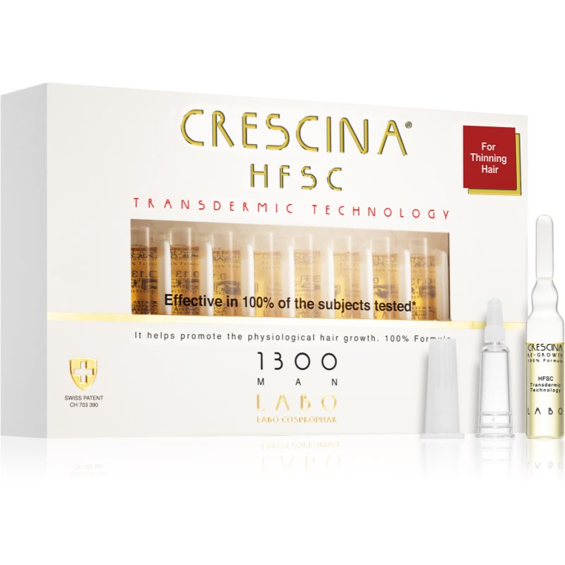 Crescina Transdermic 1300 Re-Growth засіб для стимулювання росту волосся для чоловіків 20x3,5 мл