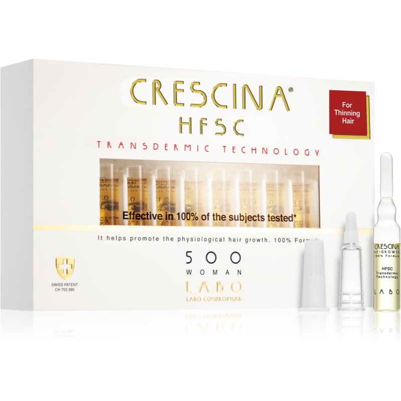 Crescina Transdermic 500 Re-Growth plaukų augimą skatinanti priemonė moterims 20x3,5 ml