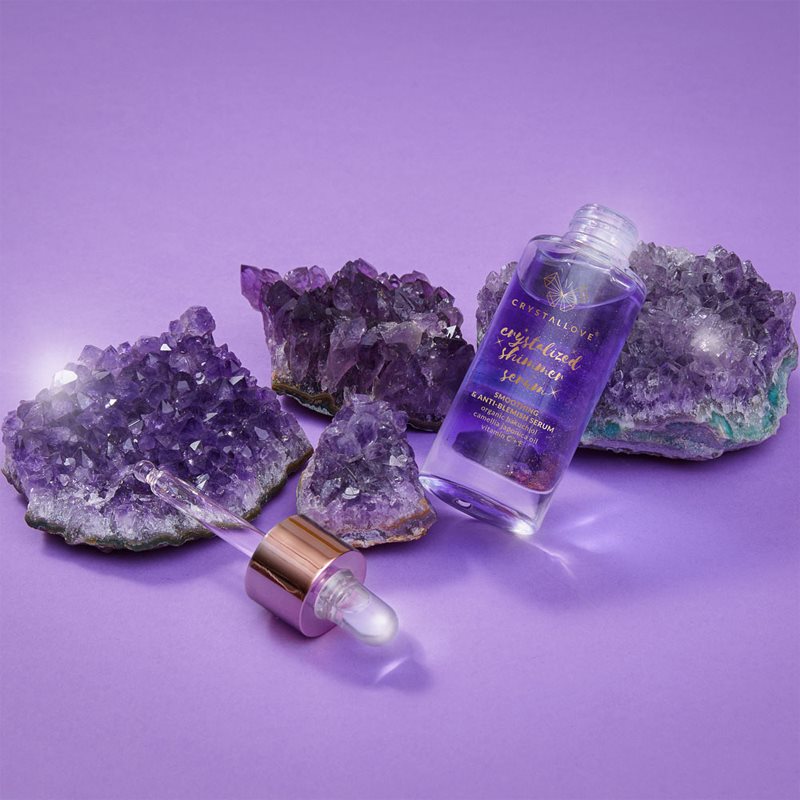 Crystallove Crystalized Amethyst Shimmer Serum розгладжувальна сироватка для редукції недосконалості шкіри 30 мл