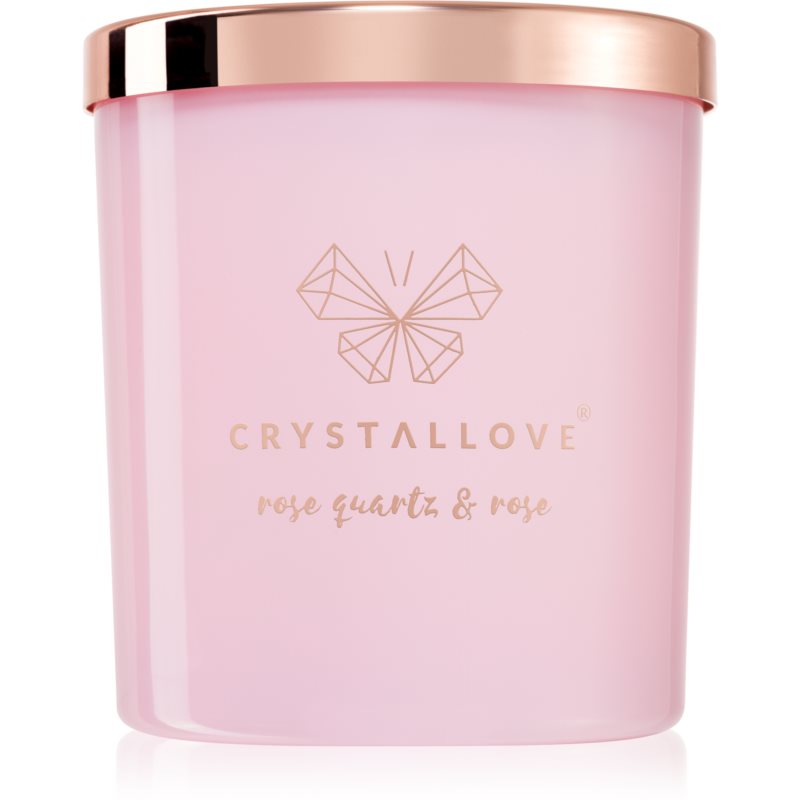Crystallove Crystalized Scented Candle Rose Quartz & Rose Aроматична свічка 220 гр
