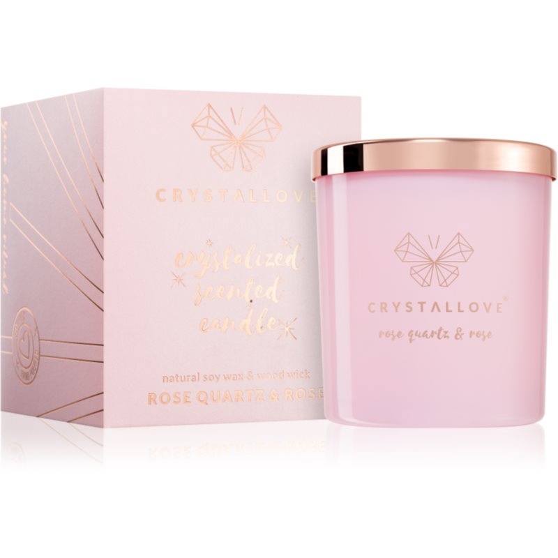 Crystallove Crystalized Scented Candle Rose Quartz & Rose Scented Candle 220 G