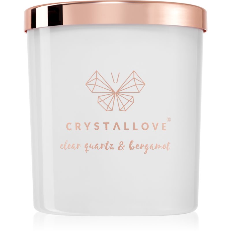 Crystallove Crystalized Scented Candle Clear Quartz & Bergamot dišeča sveča 220 g