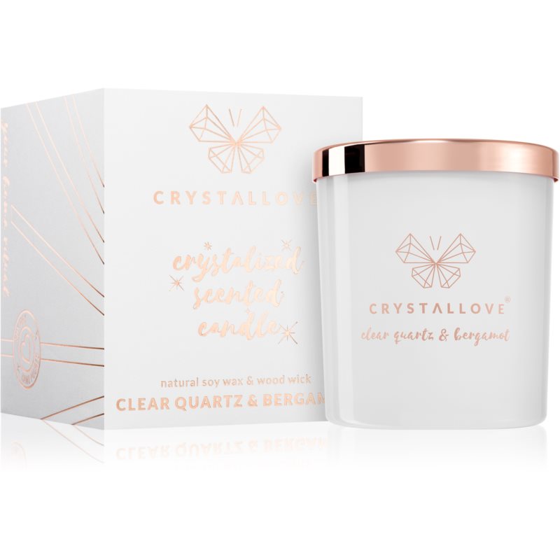 Crystallove Crystalized Scented Candle Clear Quartz & Bergamot Aроматична свічка 220 гр