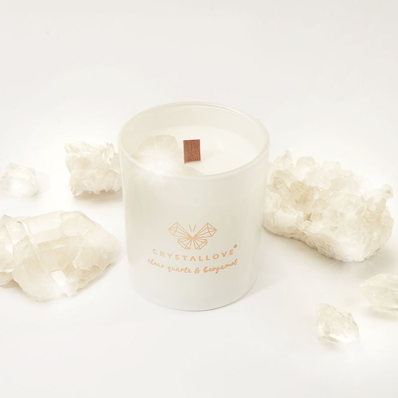 Crystallove Crystalized Scented Candle Clear Quartz & Bergamot Aроматична свічка 220 гр