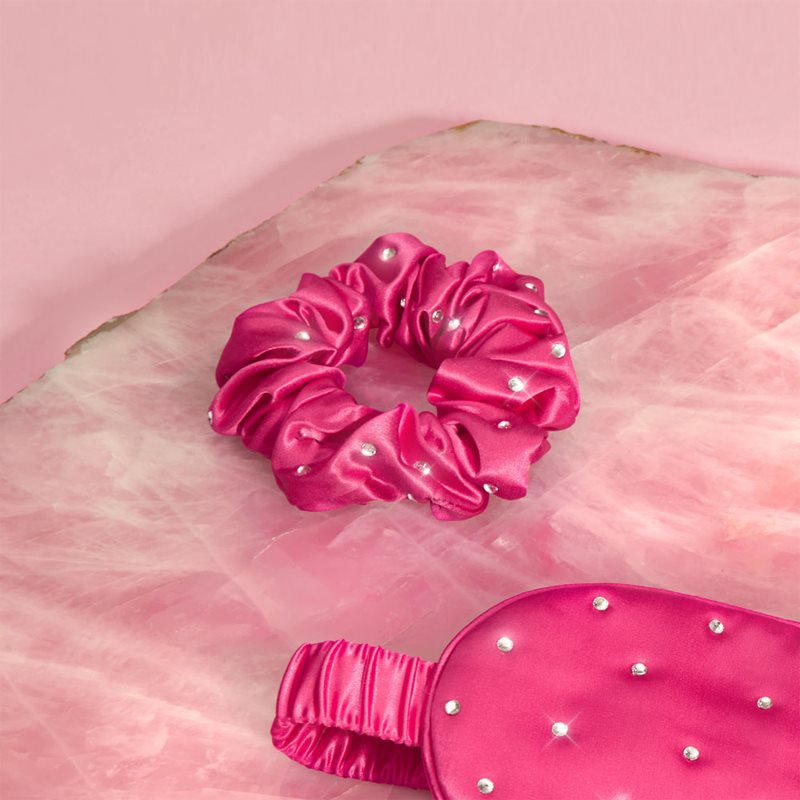 Crystallove Crystalized Silk Scrunchie шовкова гумка для волосся колір Hot Pink 1 кс