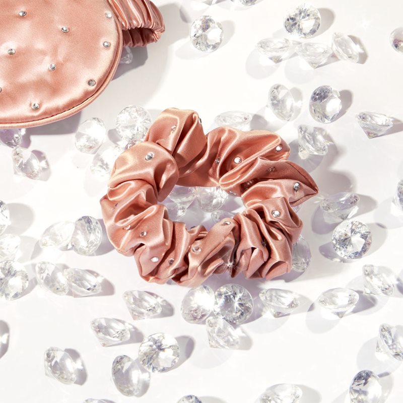 Crystallove Crystalized Silk Scrunchie шовкова гумка для волосся колір Rose Gold 1 кс