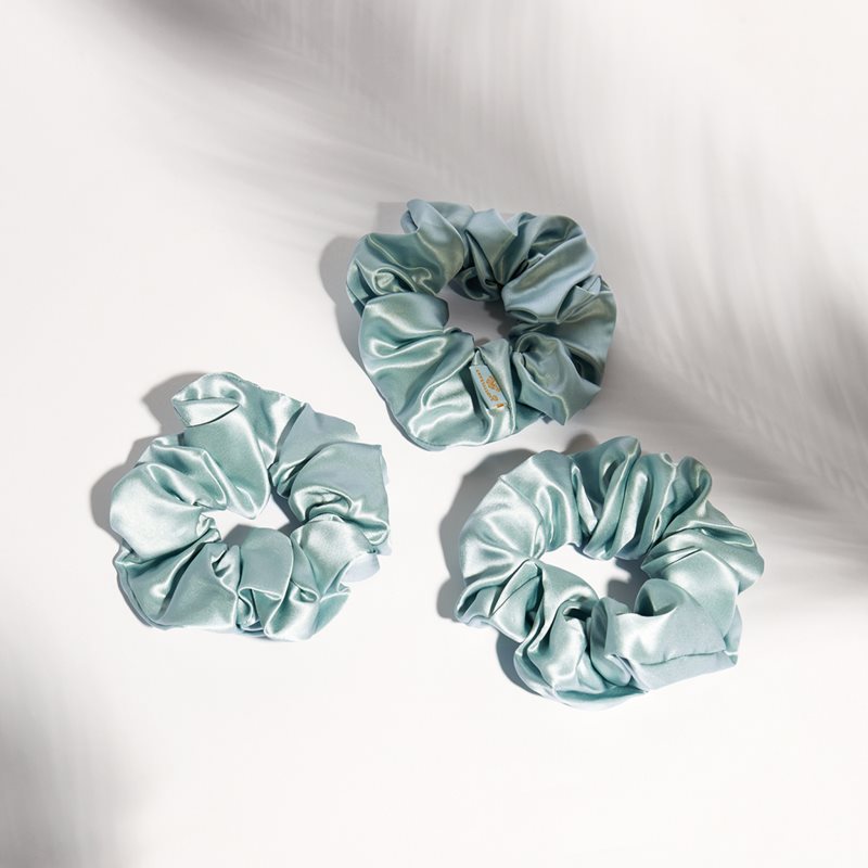 Crystallove Silk Scrunchie svilena gumica za kosu Amazonite 1 kom