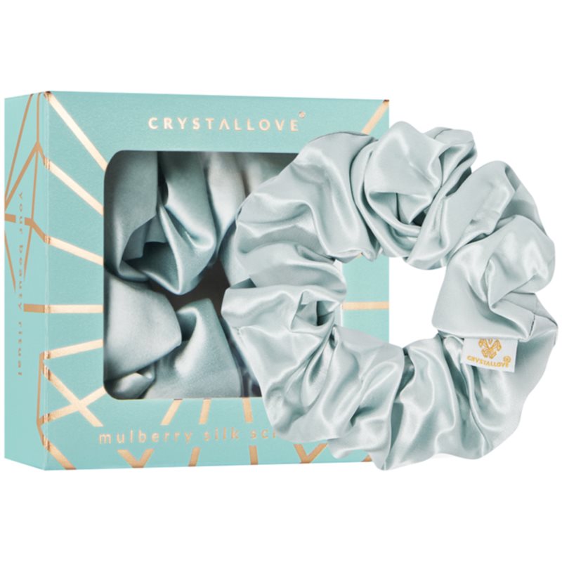 Crystallove Silk Scrunchie svilena gumica za kosu Amazonite 1 kom