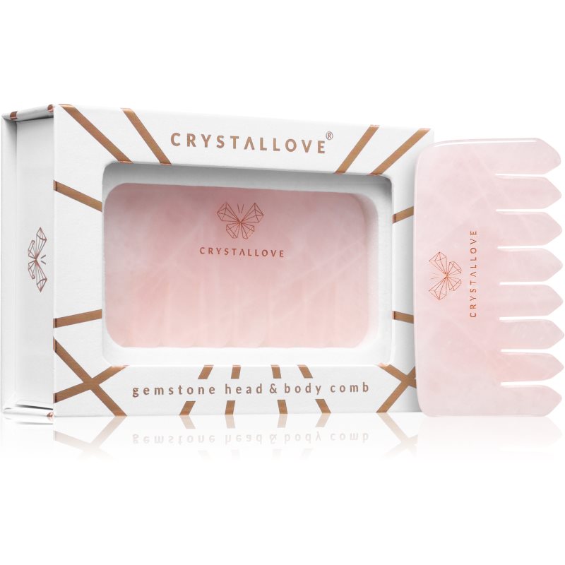 Thumbnail - Crystallove Rose Quartz Comb Massage Hilfsmittel für haare und körper 1 St.