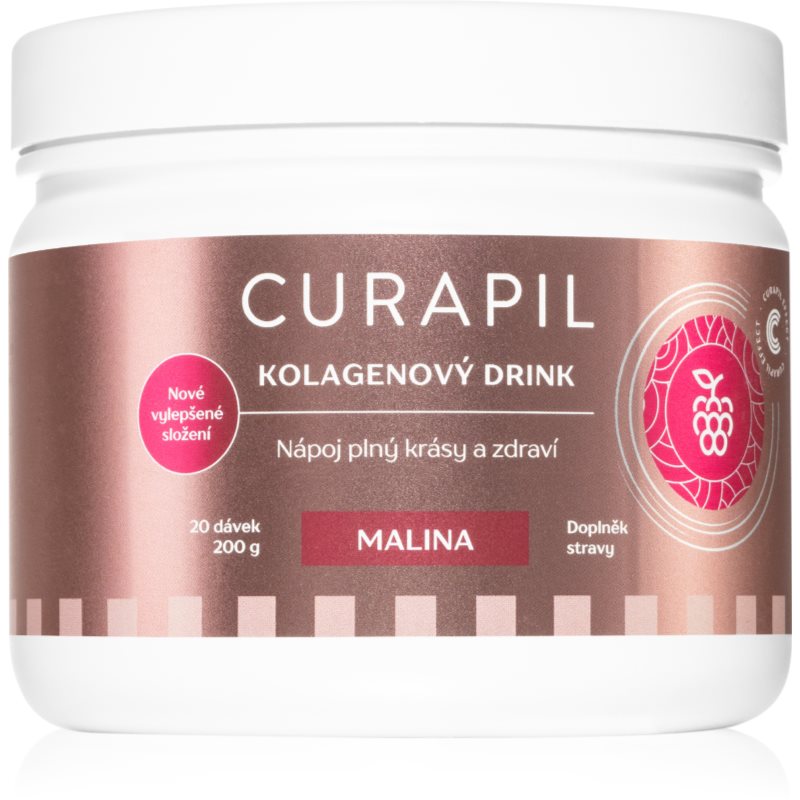 Curapil Kolagenový drink - malina prášek na přípravu nápoje pro krásné vlasy, pleť a nehty příchuť Raspberry 200 g