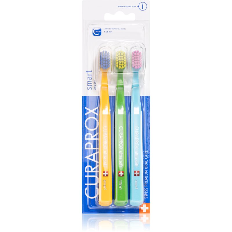 

Curaprox 7600 Smart Ultra Soft зубна щітка середньої жорткості ультра м'яка 0,08 mm