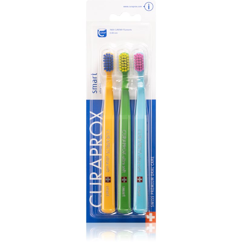 

Curaprox 7600 Smart Ultra Soft зубна щітка середньої жорткості ультра м'яка 0,08 mm