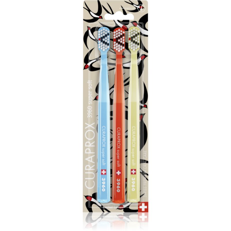 Curaprox Limited Edition Swallow Toothbrushes 3960 Super Soft 3 Pc