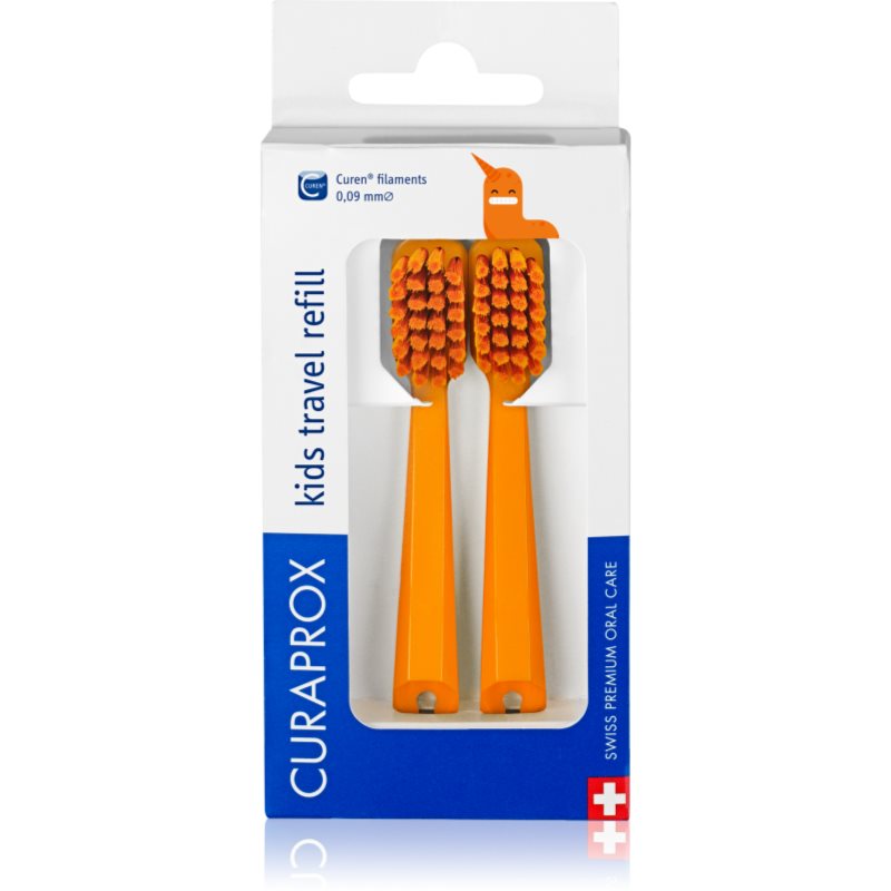 Curaprox Kids Travel refill náhradní hlavice na zubní kartáček Orange 2 ks