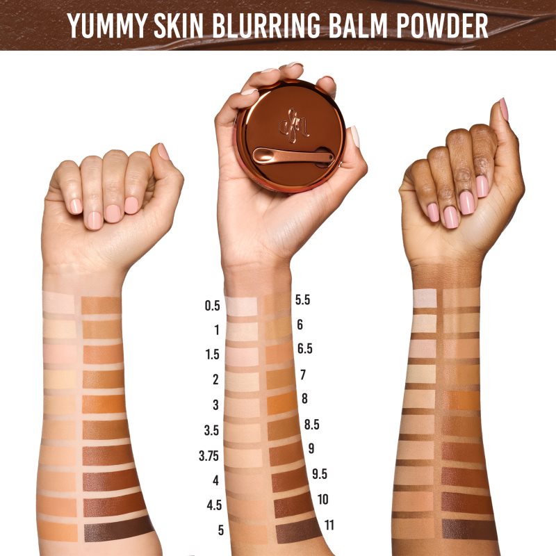 Danessa Myricks Beauty Yummy Skin Blurring Balm Powder kompaktní krémový make-up odstín 9.5 - Dark to Deep with Neutral Undertones 18 g (obrázek 9)