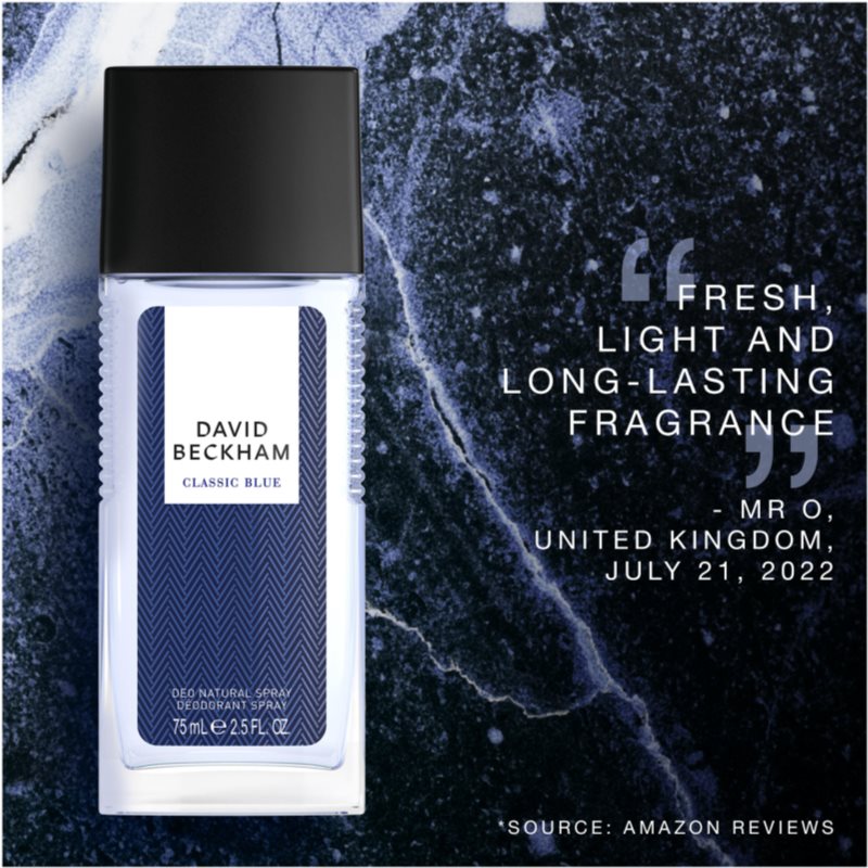 David Beckham Classic Blue deodorant s rozprašovačom pre mužov 75 ml
