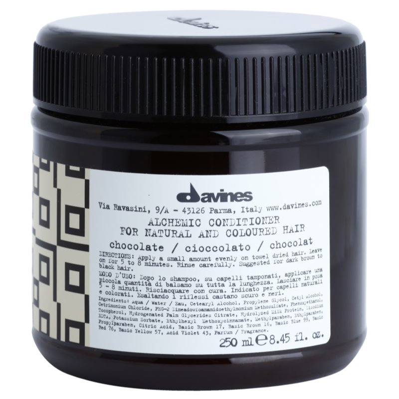 Davines Alchemic Conditioner Chocolate drėkinamasis kondicionierius plaukų spalvai paryškinti 250 ml