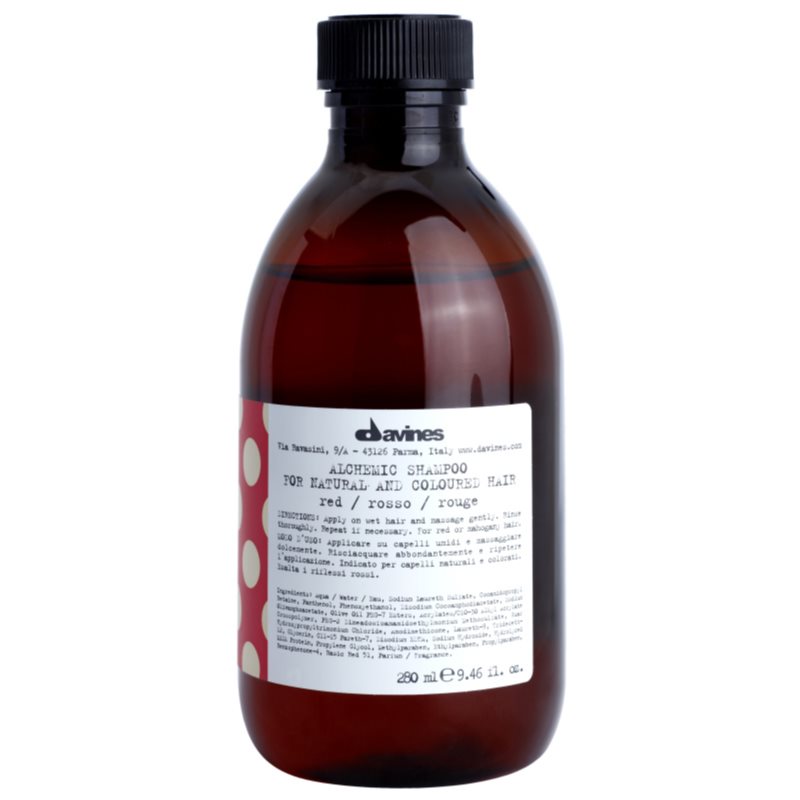 Davines Alchemic Red šampūnas plaukų spalvai paryškinti 280 ml
