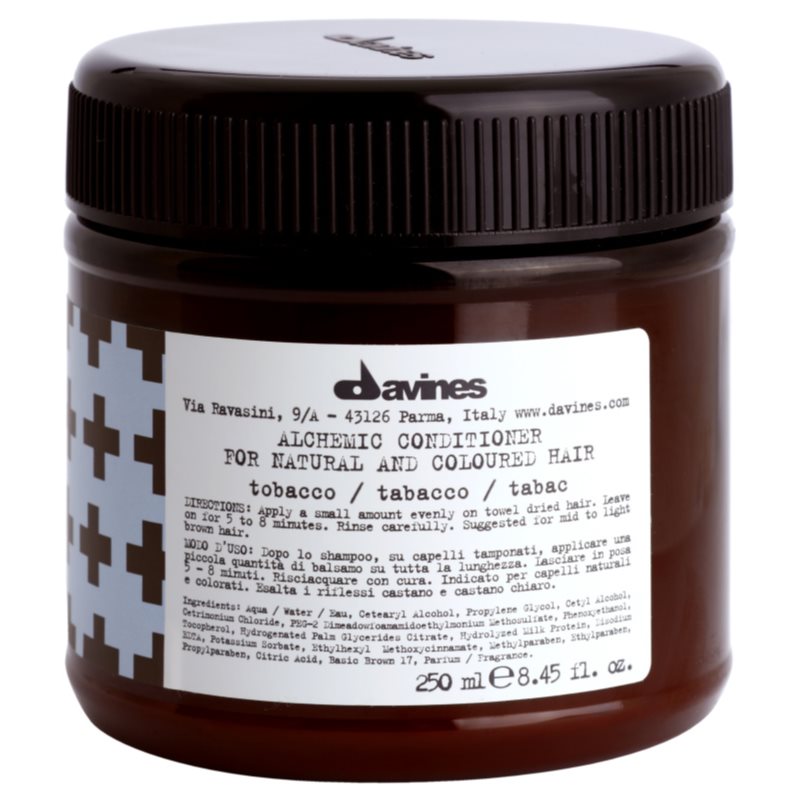 Davines Alchemic Conditioner Tobacco Moisturising Conditioner For Hair Colour Enhancement 250 Ml