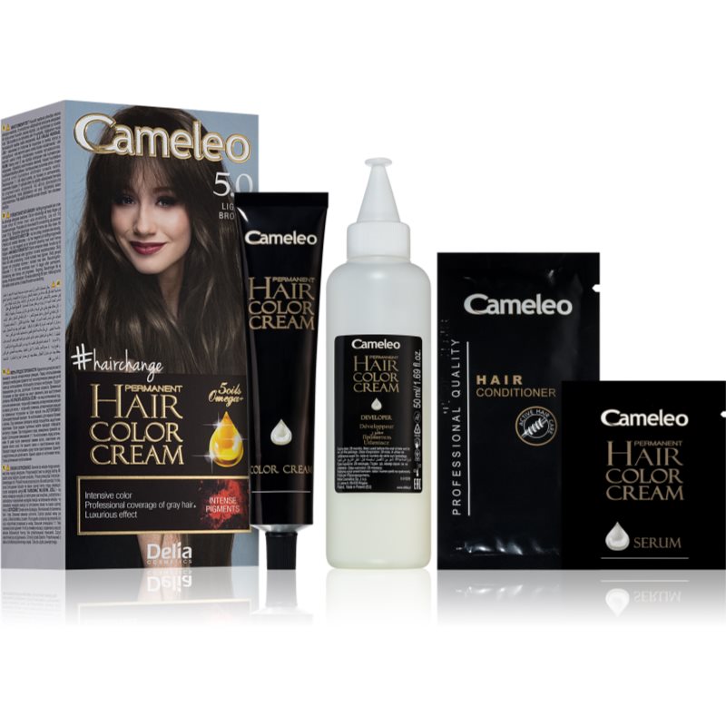 Delia Cosmetics Cameleo Omega Permanent Hair Dye Shade 5.0 Light Brown
