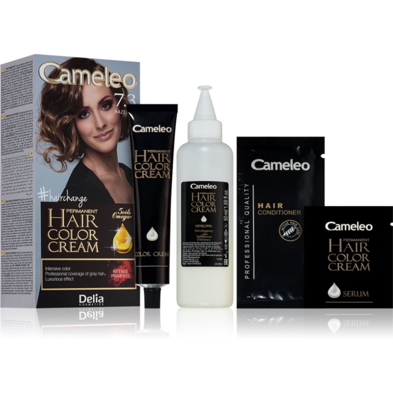 Delia Cosmetics Cameleo Omega перманентна фарба для волосся відтінок 7.3 Hazelnut
