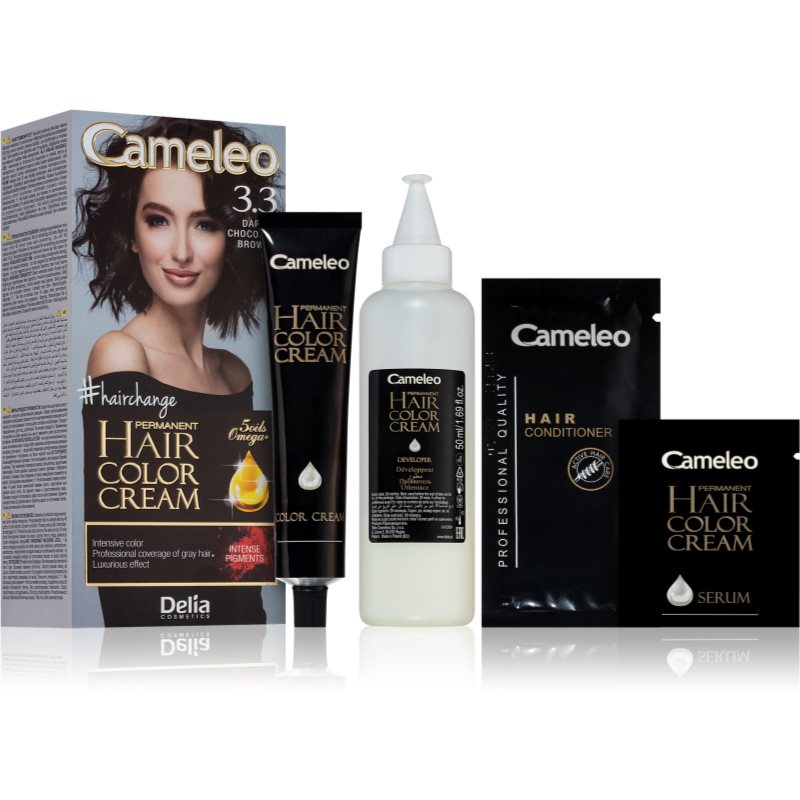 Delia Cosmetics Cameleo Omega permanentna barva za lase odtenek 3.3 Dark Chocolate Brown