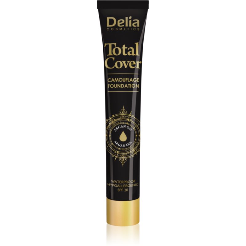 Delia Cosmetics Total Cover waterproof foundation SPF 20 shade 52 Ivory 25 g
