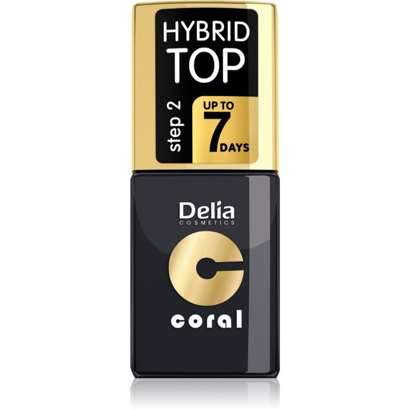 Delia Cosmetics Coral Nail Enamel Hybrid Gel Gel Top Coat 11 Ml