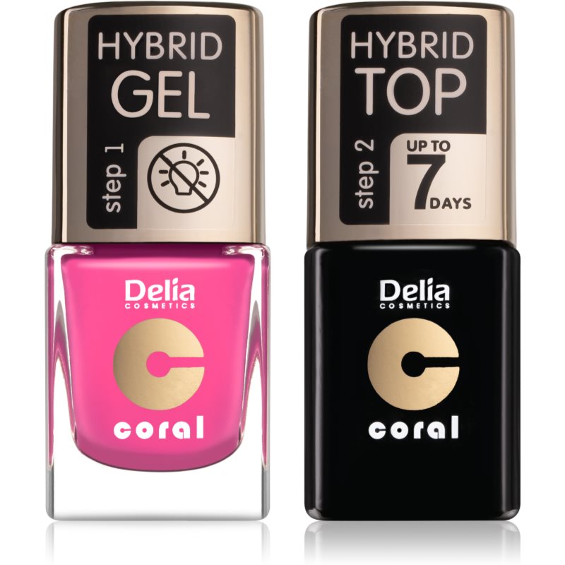 Delia Cosmetics Coral Nail Enamel Hybrid Gel набір Odstín 22 для жінок