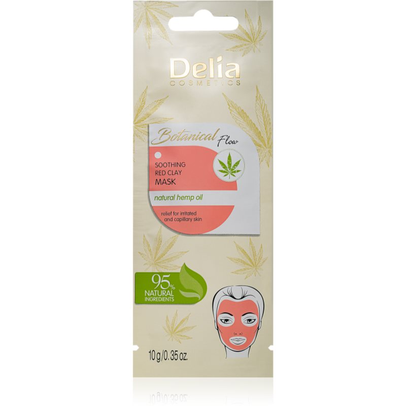 Delia Cosmetics Botanical Flow Hemp Oil заспокоююча маска для чутливої та подразненої шкіри 10 гр