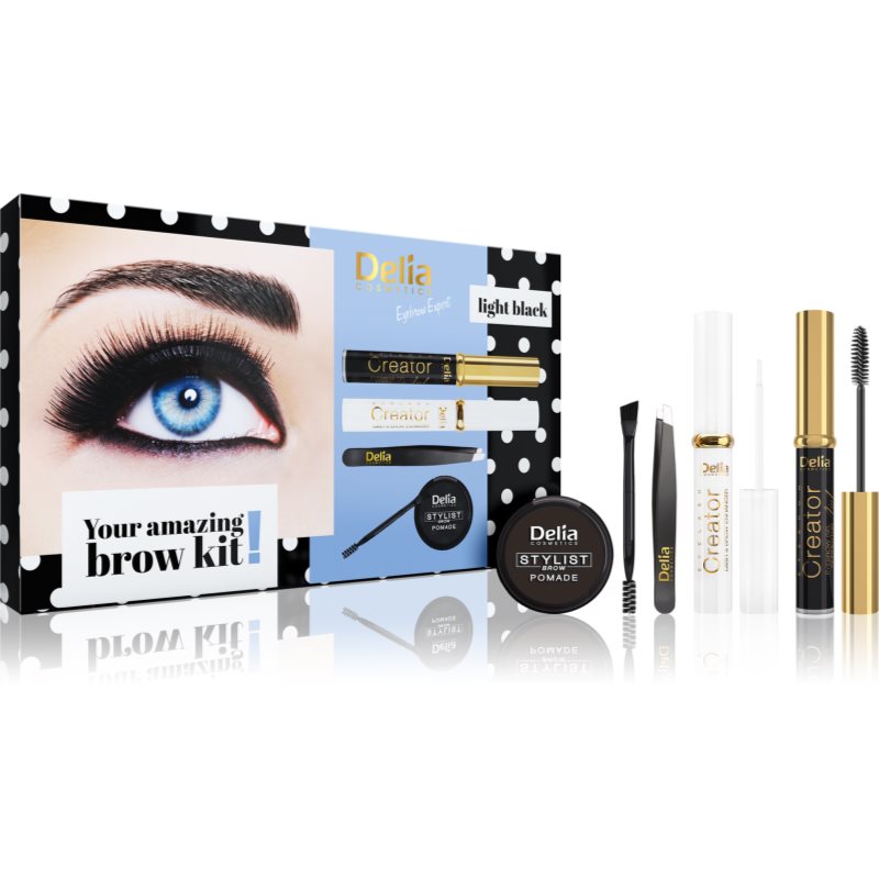 

Delia Cosmetics Eyebrow Expert Light Black подарунковий набір та брів