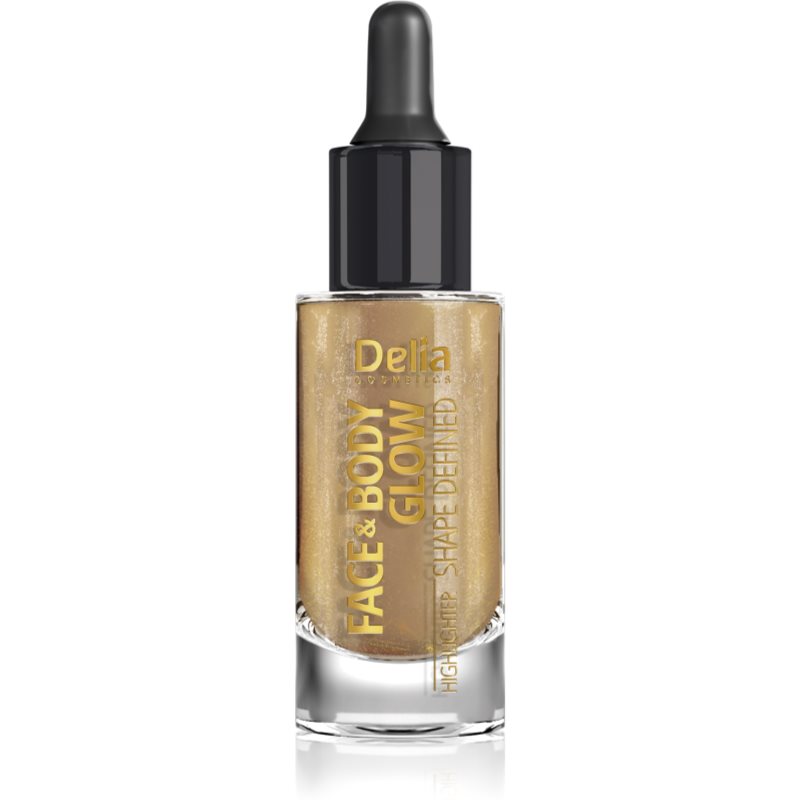 Delia Cosmetics Face & Body Glow Shape Defined Liquid Highlighter With Pipette Stopper 15 Ml