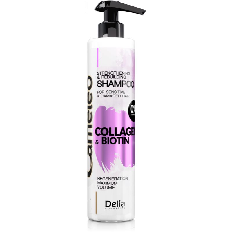 Delia Cosmetics Cameleo Collagen & Biotin posilňujúci šampón pre poškodené a krehké vlasy 250 ml
