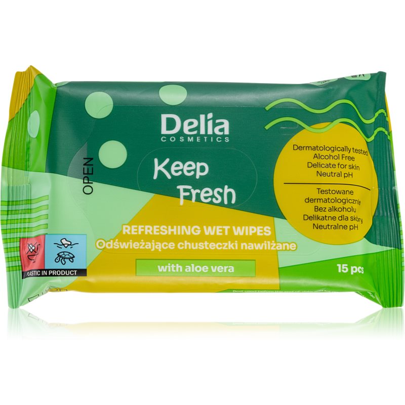 Delia Cosmetics Keep Fresh Aloes освіжаючі вологі серветки