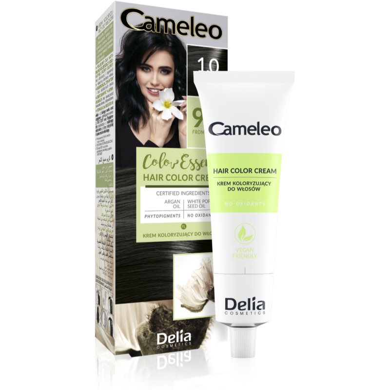 Delia Cosmetics Cameleo Color Essence hair colour in a tube shade 1.0 Black 75 g
