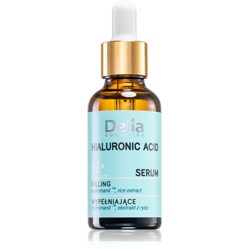 Delia Cosmetics Hyaluronic Acid сироватка для заповнення зморшок для шкіри обличчя, шиї та декольте 30 мл