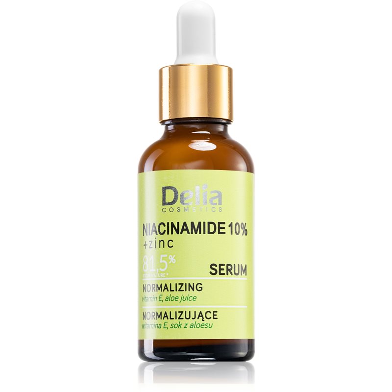 Delia Cosmetics Niacinamide 10% + Zinc відновлююча сироватка для шкіри обличчя, шиї та декольте 30 мл
