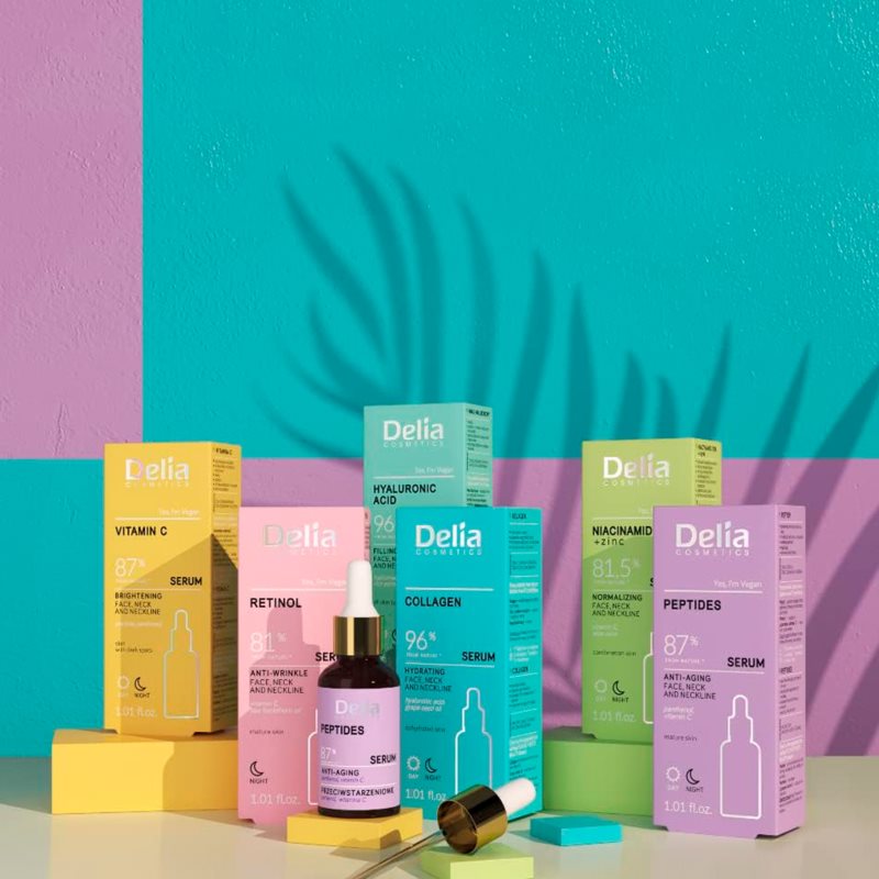 Delia Cosmetics Peptides sérum proti stárnutí pleti na obličej, krk a dekolt 30 ml (obrázek 10)