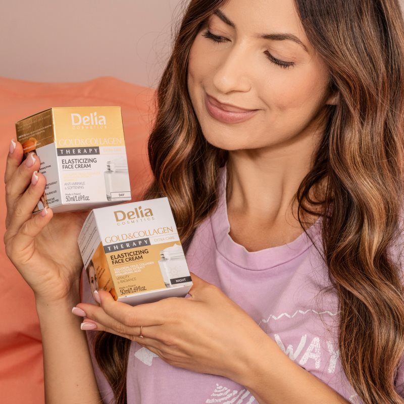 Delia Cosmetics Gold & Collagen Therapy denní krém zvyšující elasticitu pokožky 50 ml (obrázek 3)