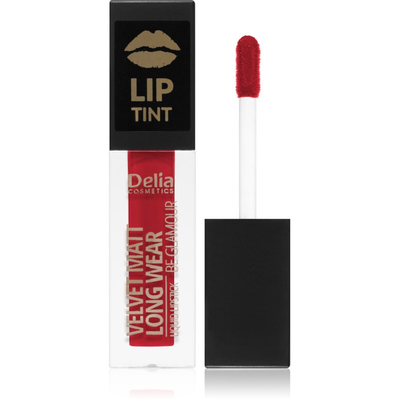 Delia Cosmetics Lip Tint liquid matt lipstick shade 015 Lucky Red 5 ml
