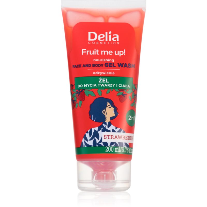 Delia Cosmetics FRUIT ME UP! гель для вмивання для обличчя та тіла STRAWBERRY 200 мл