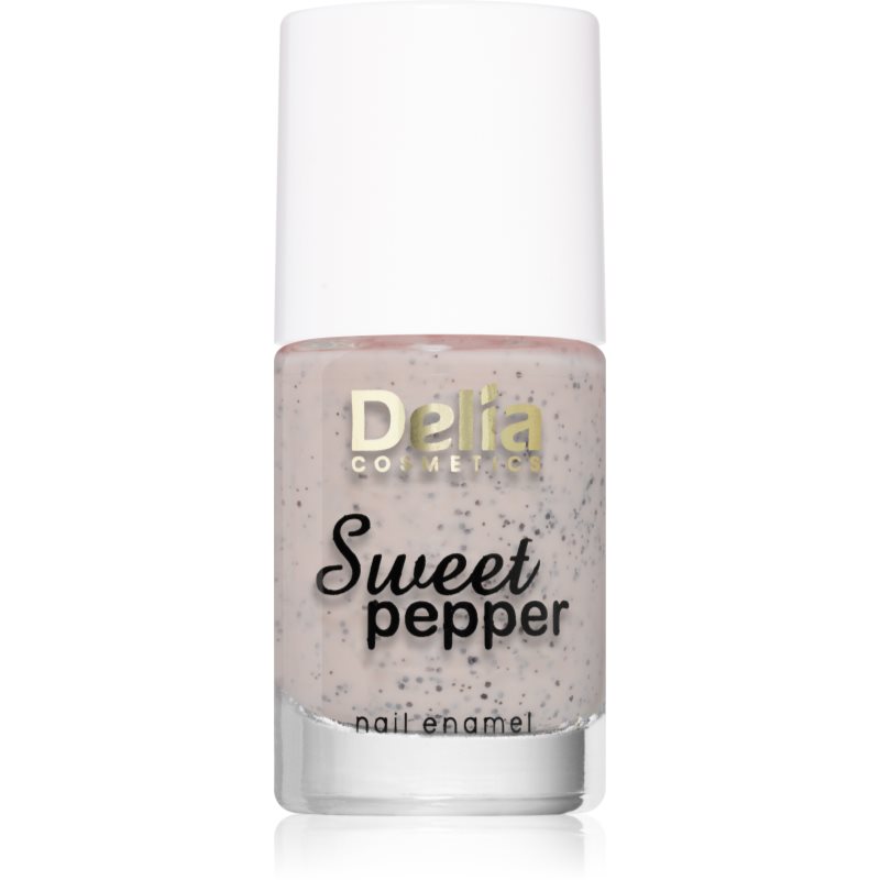 Delia Cosmetics Sweet Pepper Black Particles nail polish shade 02 Apricot 11 ml
