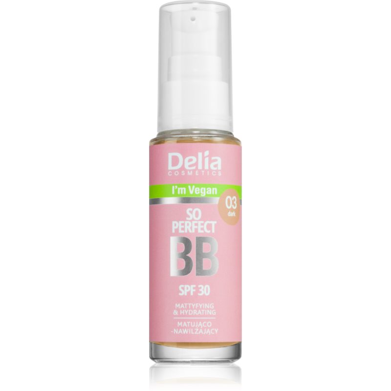 Delia Cosmetics BB So Perfect mattifying BB cream with moisturising effect shade 03 Dark 30 ml
