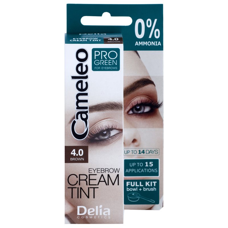 

Delia Cosmetics Cameleo Pro Green фарба для брів без аміаку відтінок 4.0 Brown