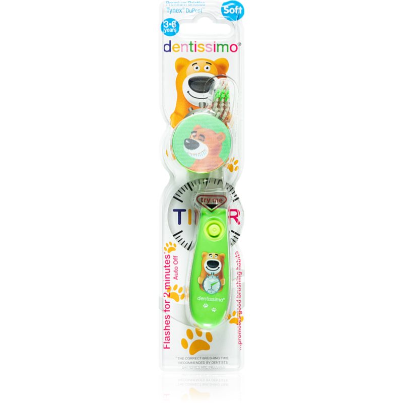 

Dentissimo Toothbrushes Kids зубна щітка для дітей з таймером відтінок Green