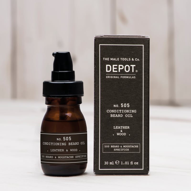 Depot No. 505 Conditioning Beard Oil Huile Pour Barbe Leather & Wood 30 Ml