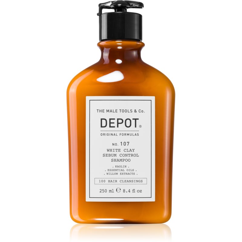 Depot No. 107 White Clay Sebum Control Shampoo čistiaci šampón pre mastné vlasy a vlasovú pokožku 250 ml