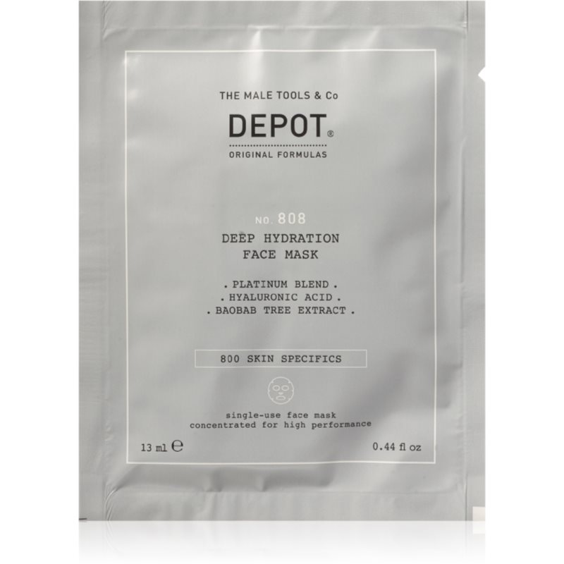 Depot No. 808 Deep Hydration Face Mask globinsko vlažilna maska za moške 12x13 ml