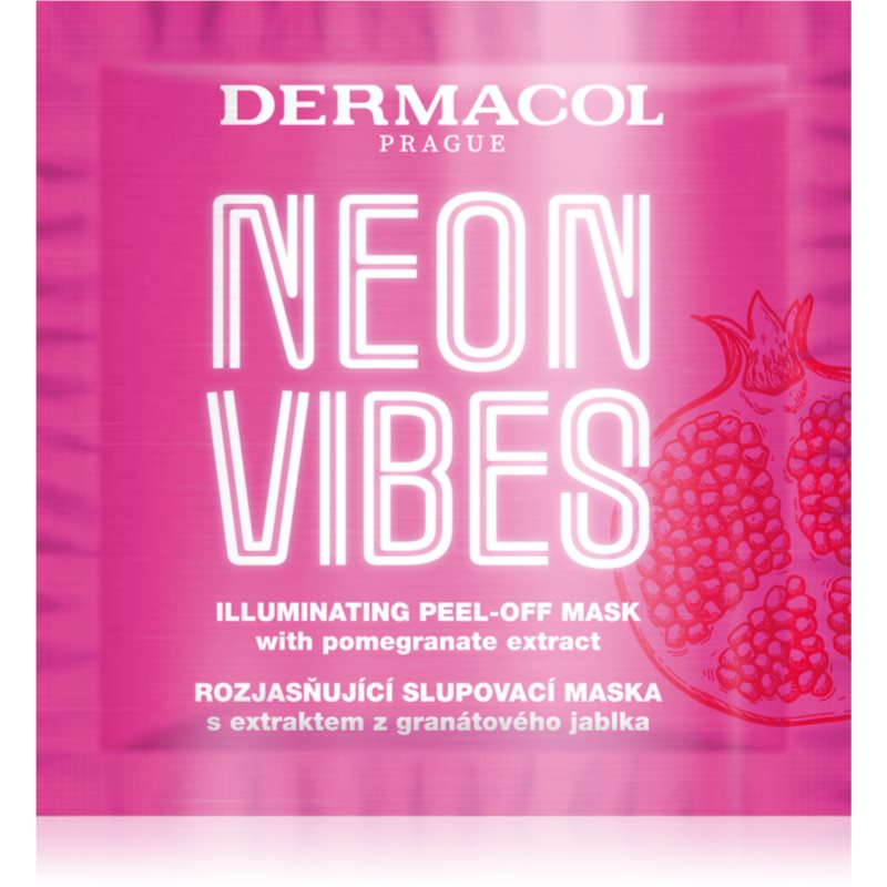 E-shop Dermacol Neon Vibes osvěžující slupovací maska pro okamžité rozjasnění 8 ml