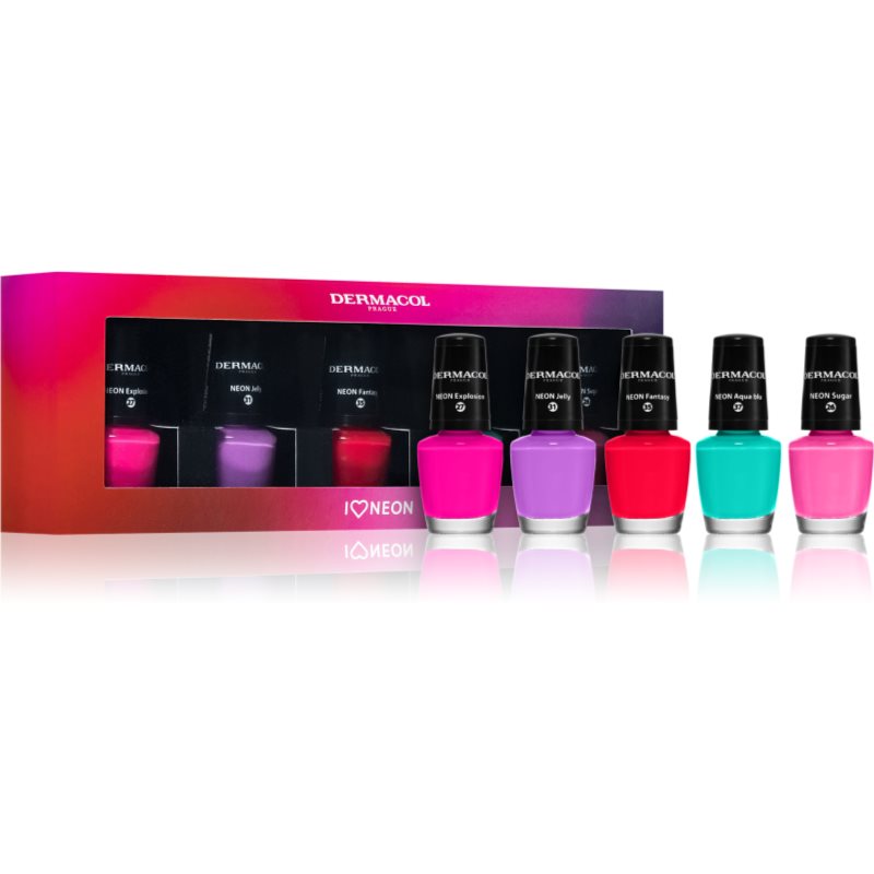 Dermacol Neon neon nail polish for artificial nails (gift set)
